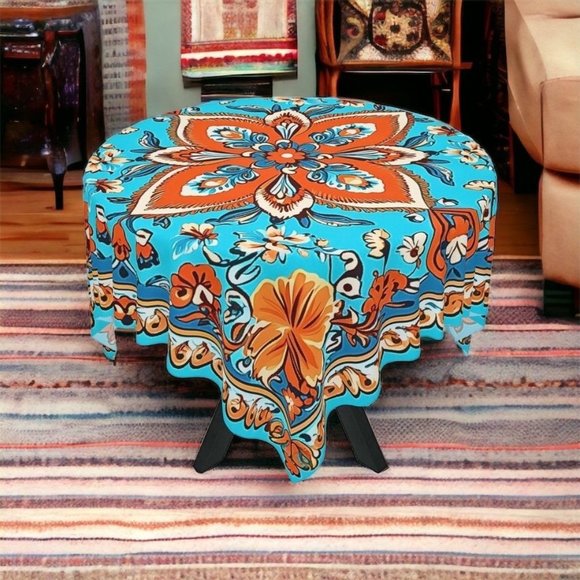 Boho Tablecloth | Vintage Tablecloth | Floral table cloth | Rectangle Square - Picture 1 of 10